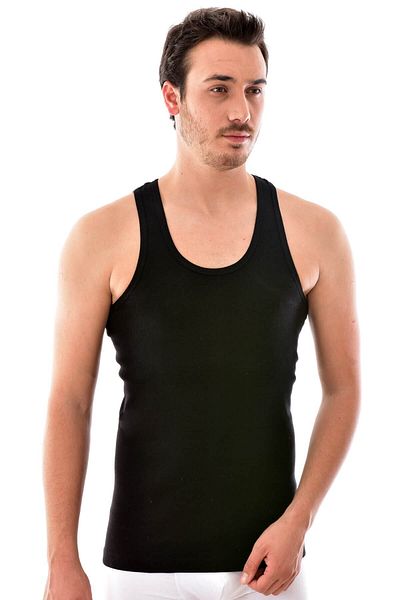 Seher Unisex Black Sports Undershirt 12 Pieces 0058