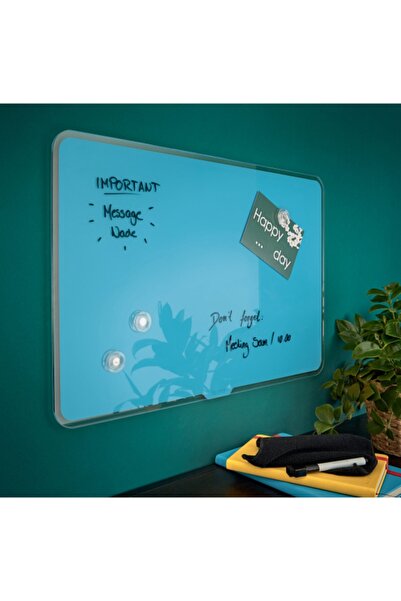 Leitz Cosy Manyetik Cam Beyaz Tahta 800x600m Mavi