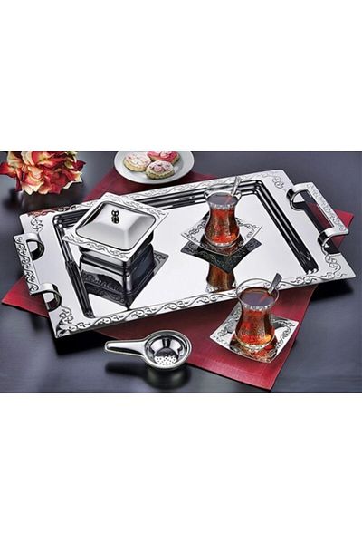 İNTER CELİK Sapphire Model Tea Set 42 Pieces