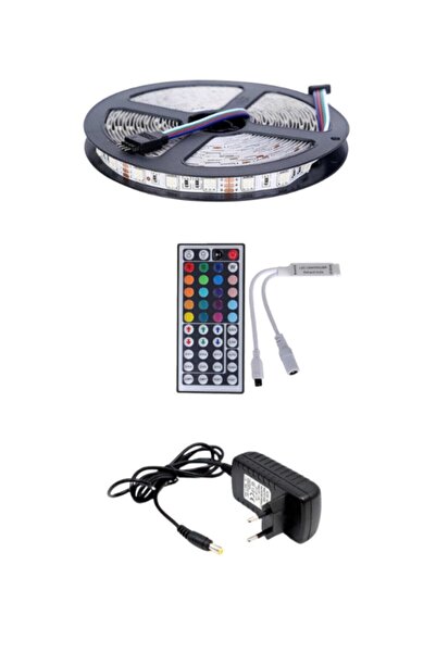 EvimLed Rgb Şerit Led Silikonsuz Iç Mekan 44 Tuşlu Kumanda 5050 Smd (5 mt )