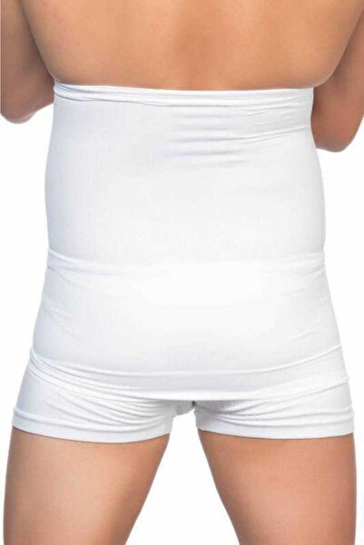 Emay Men's White Seamless Agraph Waist Corset E1004