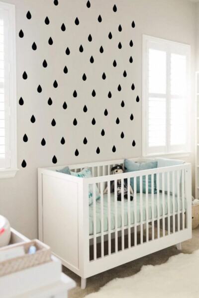 Walldeco ملصق غرفة الأطفال والرضع على شكل قطرة المطر 100 قطعة