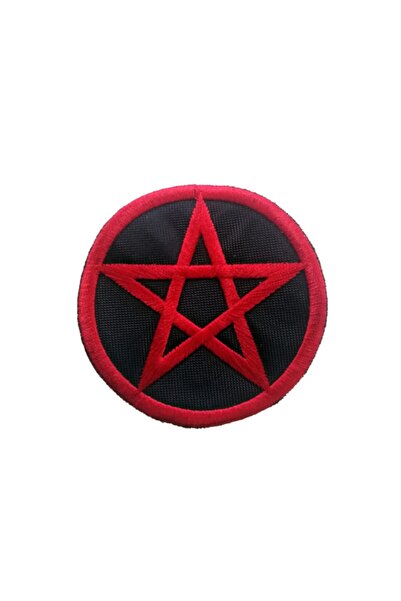 X-SHOP Kırmızı Pentagram Yıldızı Patches Arma Peç Kot Yaması