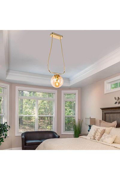 Gloria Gold Single Evelin Pendant Lamp