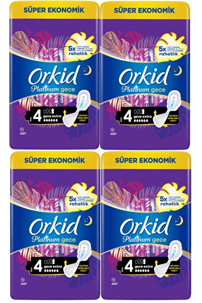 Orkid Platinum Süper Ekonomik Gece Extra 16'lı 4 Adet