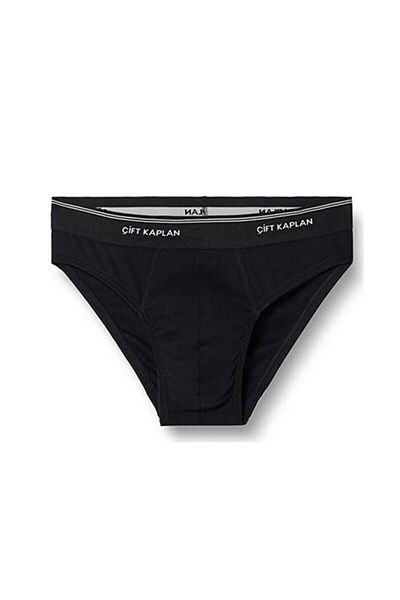 Çift Kaplan Men's Black Ribbed Slip 3 Piece 870