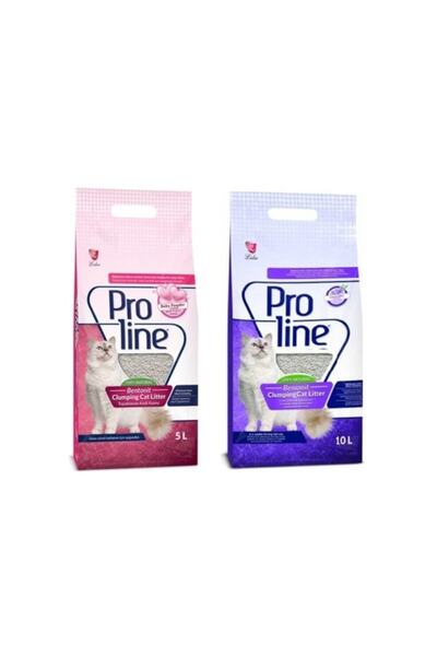 Proline Proline Doğal Topaklanan Baby Powder Ve Lavanta Kokulu Kedi Kumu 10 L...