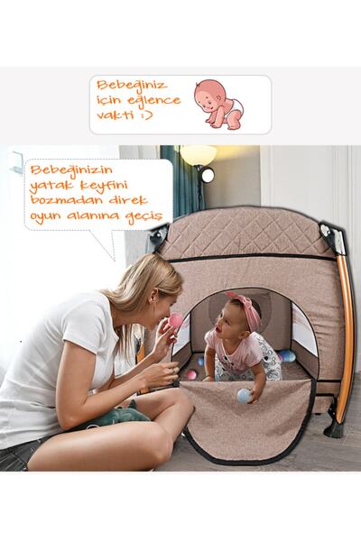 Baby Home 600 Nanny 70x110 Anne Yanı Bebek Beşiği Sepet Oyun Parkı Yatak Beşik