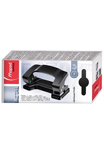 Maped Perfaratör (Delgeç) Essentials Metal 2 Delikli 6/8 Sayfa Kapasiteli Siy...