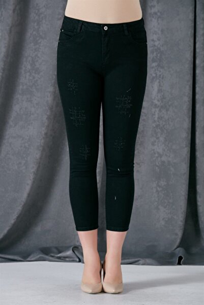 RMG Taş Detaylı Kot Pantolon Siyah