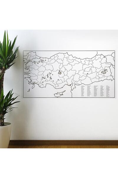 epazzar Türkiye Haritası Manyetik Duvar Stickerı 110 X 56 Cm