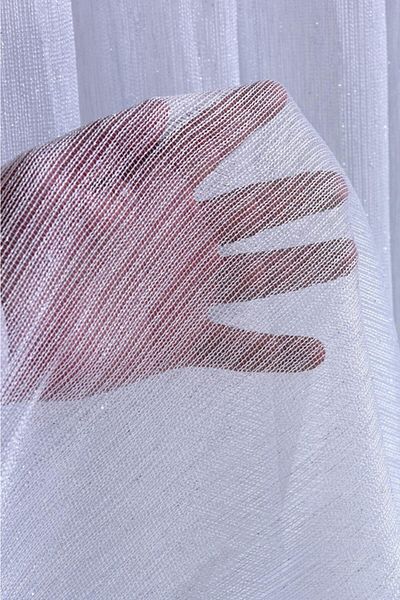 VANESSA PERDE Steel Woven Heavy Gramaged Self Striped 1/ Pil3 Tight Long Lasting Tulle Curtain 2021 New Season