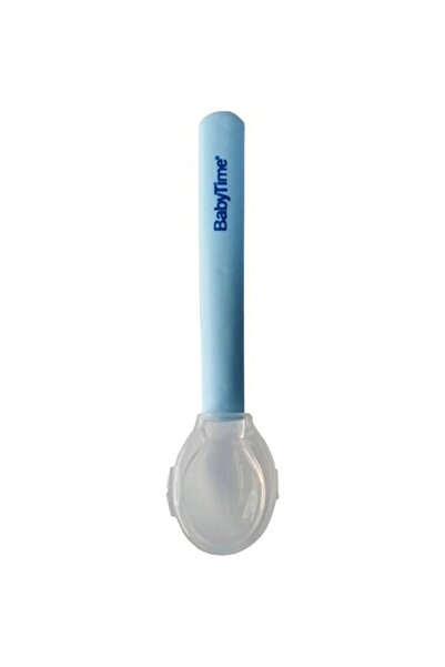 Babytime ملعقة طعام سيليكون زرقاء للأطفال فوق 6 أشهر - وقت الطفل