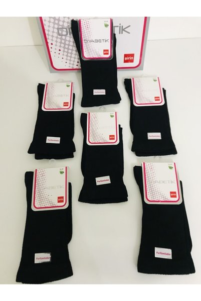 Şirin çorap Women's Diabetic Socks Special Perfumed Candy Socks Black 6-Piece