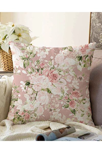 Realhomes Çift Taraflı Renkli Zemin Üzerinde Beyaz Çiçek Desenli Raşel Örme Y...