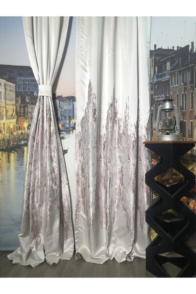 rendecioğlutekstil Rendecioğlu Tekstil Ateş Panel Fon Perde Takım Halinde 2 A...