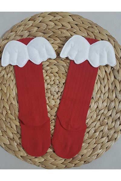 Sude Girl's Red Angel Wings Socks - Mlkytrrr