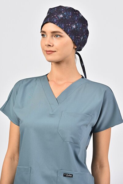 Owlet Medikal Galaksi Desenli Cerrahi Hemşire Doktor Bonesi