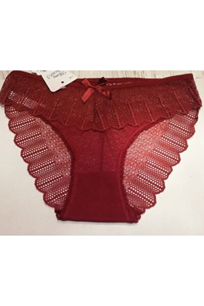 CNT Merry Secret's Kadın Bordo Dantelli Slip Külot