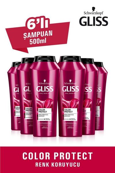 Gliss 500 ML 6 Pack Color Protecting and Revitalizing Shampoo - Color Protect