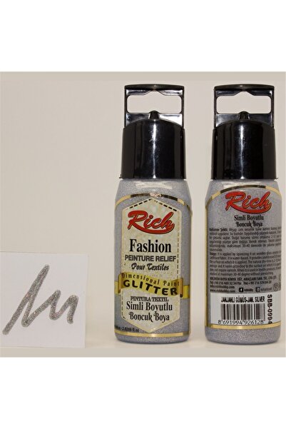 Rich Boyutlu Boncuk Boya 060 Cc Simli Janjanlı Gümüş