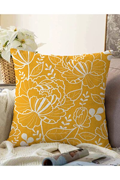 Realhomes Çift Taraflı Renkli Zeminde Çiçek Desenli Dijital Baskılı Modern Ra...