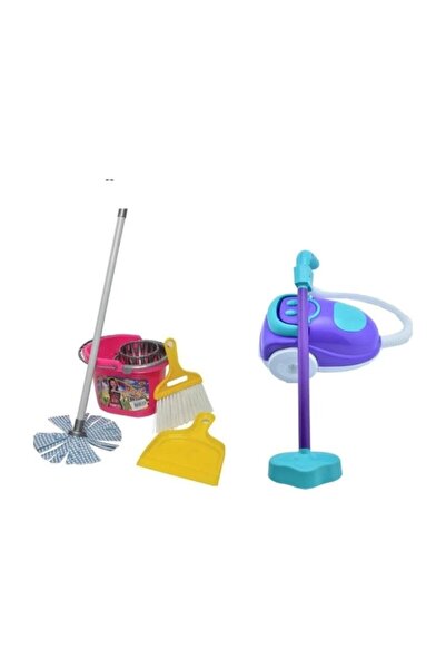 Aden Oyuncak 2'si Bir Arada Temizlik Seti Mop Takımı Ve Elektrik Süpürgesi Seti