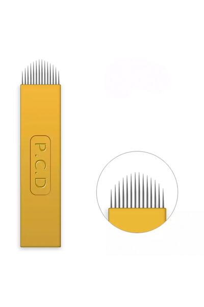 14 U Pin Microblading Iğnesi 14 Numara Iğne 0.25mm Sarı Blades 10 Adet