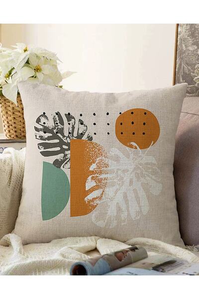 Realhomes Çift Taraflı Pastel Zeminli Yaprak Desenli Dijital Baskılı Modern R...