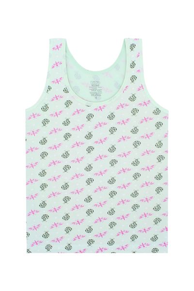 biyokids Girl's Undershirt 5 Pack Mixed Color Wide Strap Printed Undershirt