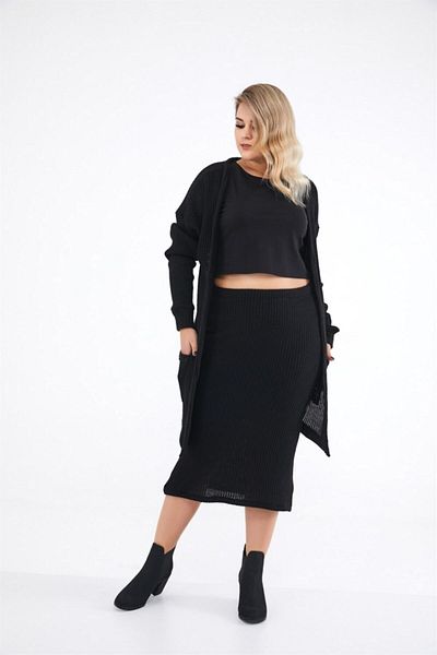 Seamoda Knitted Band Detailed Knitted Cardigan