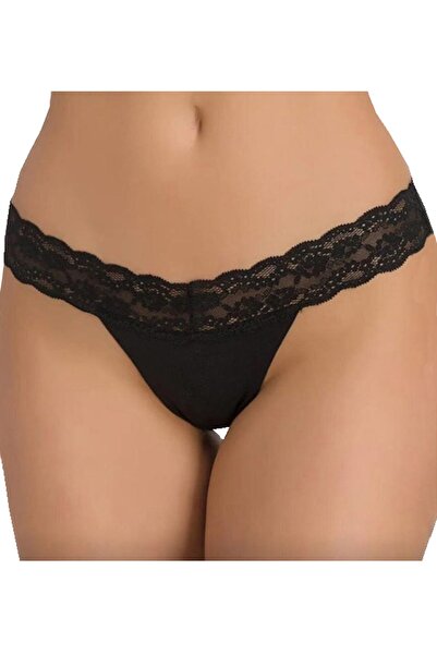 CottonStar Kadın Dantelli Lazer Kesim / Iz Yapmaz String 4'lü Paket