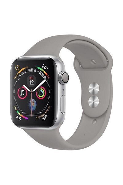 Robotekno Apple Watch Silicone Cord Strap Series 7 - 6 - Se - 5 - 4 - 3 - 2 - 1 - 42mm 44mm - Gray