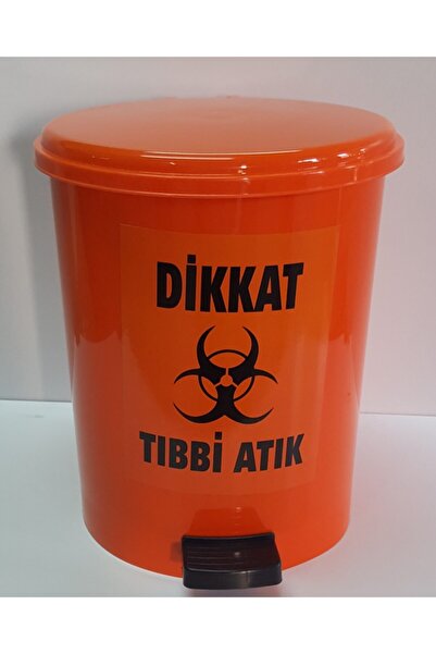 Şenyayla Plastik Tıbbi Atık Kovası 10 Lt Turuncu Pedallı Ücretsiz Kargo