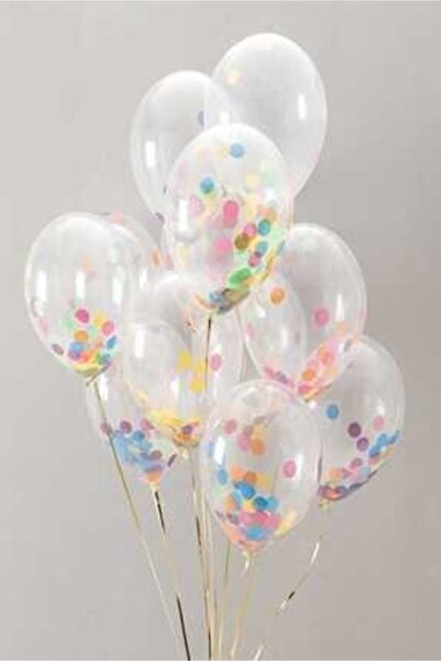 Partifabrik Konfetili Şeffaf Balon 5 Adet