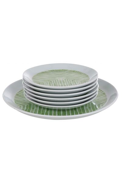 Kütahya Porselen Vista 7-Piece Green Cake Set