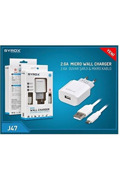 Syrox J47 2.6 Amper Mikro Şarj Aleti