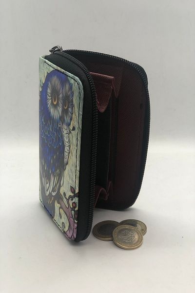 MENİSE Women's Blue Owl Wallet