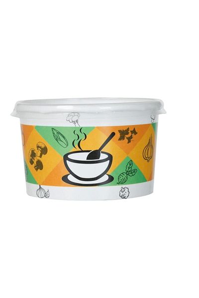 Arnes Cardboard Soup Bowl with Lid 100 Pieces x 2 Packs