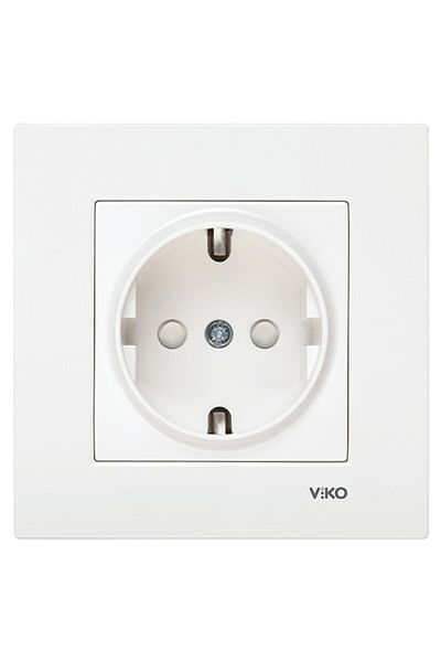 VİKO Karre Grounded Socket Child Proof White Frame Included Original Product Vk001254