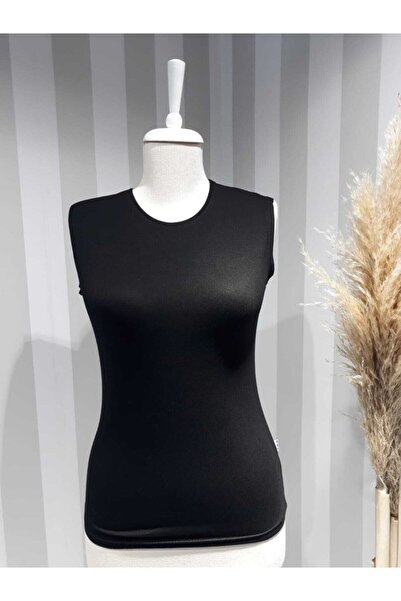 nacar çarşı Дамски черен боди без ръкави