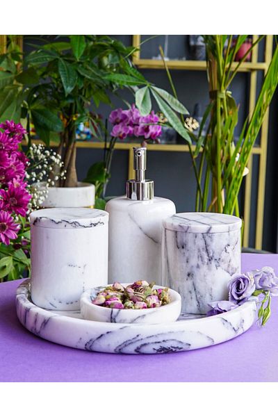 mar&more Rolin Marble Bathroom Set 5 Pieces