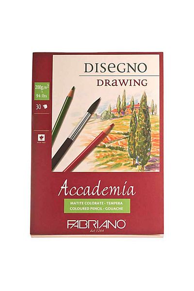 Fabriano Accademia, Adhesive Block from the Upper Edge (disegno), 200gr., 29.7x42cm