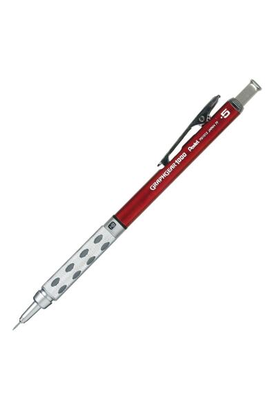 Pentel 0.5 Metal Gövdeli Gizli Uç Teknik Çizim Ve Yazı Versatil Kalem Kırmızı...