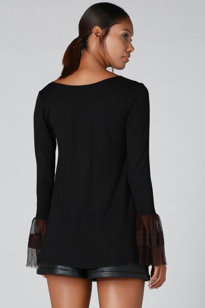 Quincey Tulle Detailed Tunic with Sleeves