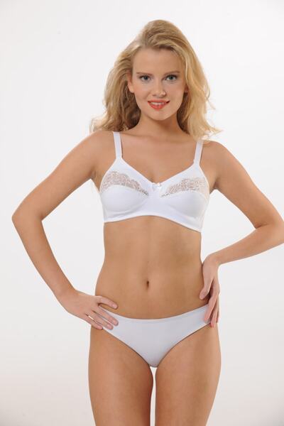 Hmd Γυναικείο Lycra Λευκό Λεπτό λουράκι & Δαντέλα στήθους Λεπτομερές σουτιέν & Άνετη Υφή