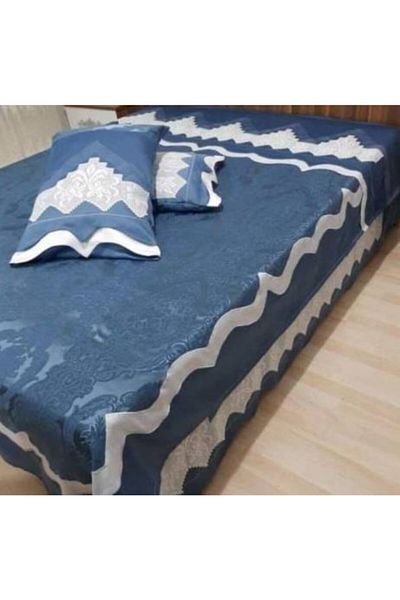 Mira Handcrafted Lace Pique Set - Indigo Blue
