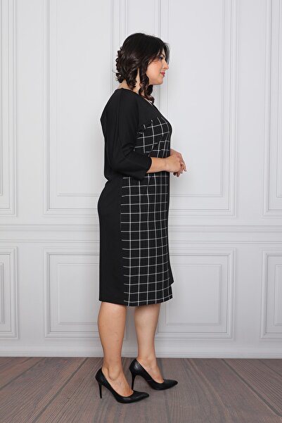 etselements Γυναικείο ριγέ λεπτομερές απλό φόρεμα