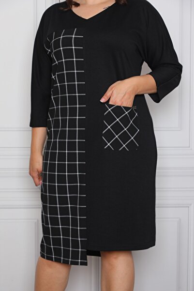 etselements Γυναικείο ριγέ λεπτομερές απλό φόρεμα