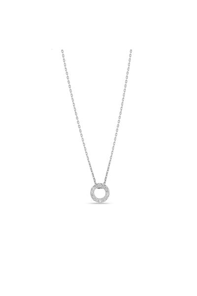 MySilvers O Harfi Minimal Kolye Kadın Rodyum